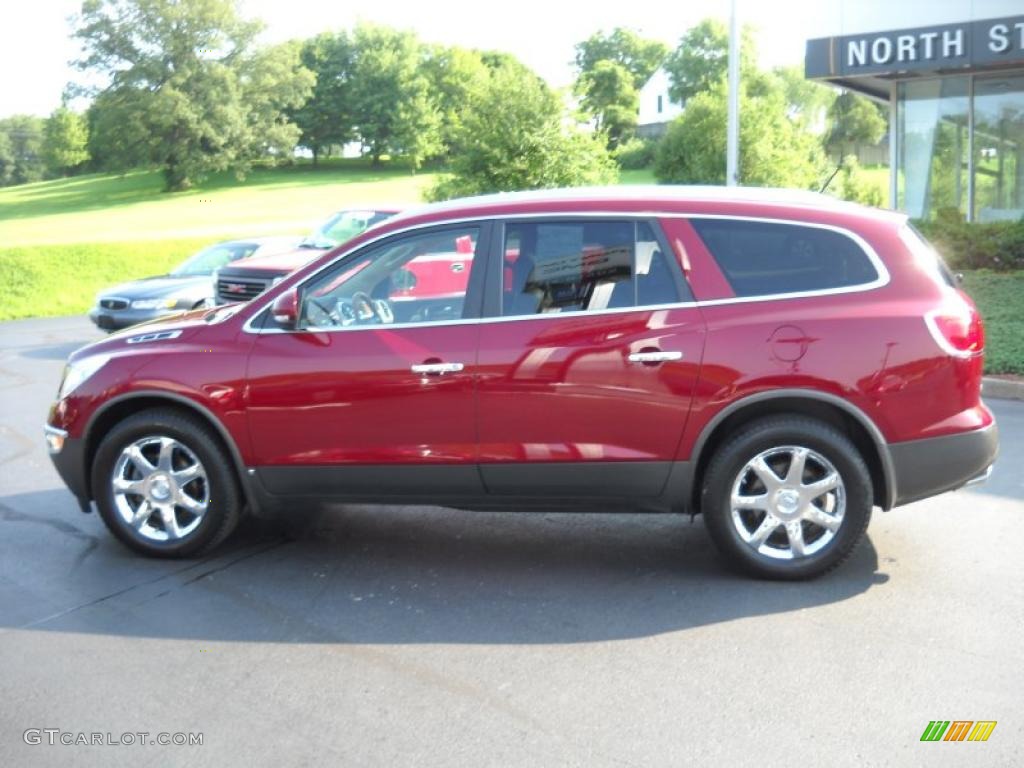 2008 Enclave CXL AWD - Red Jewel / Cashmere/Cocoa photo #8