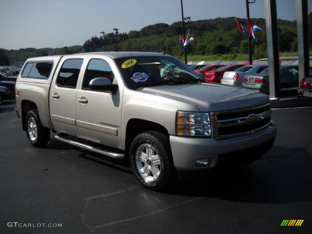 2008 Silverado 1500 LTZ Crew Cab 4x4 - Silver Birch Metallic / Ebony photo #3