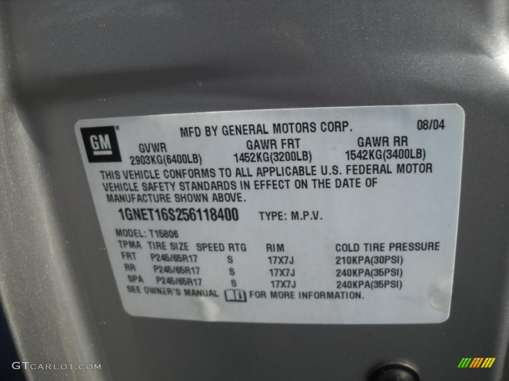 2005 TrailBlazer EXT LS 4x4 - Silverstone Metallic / Light Gray photo #12