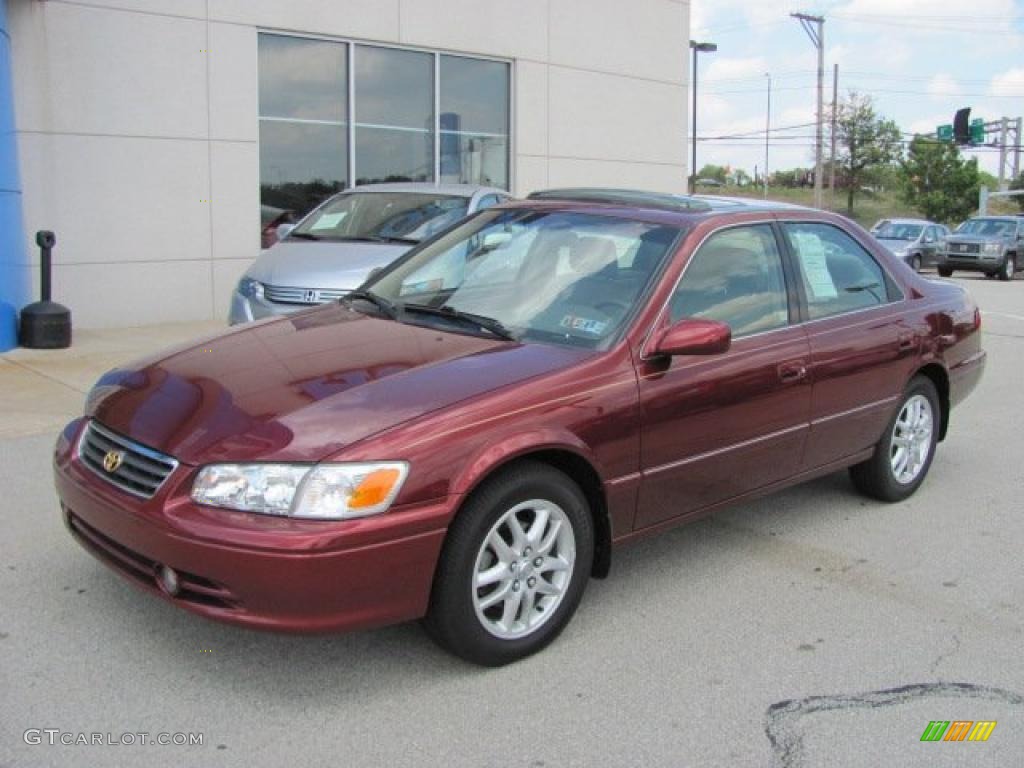 2000 Camry XLE V6 - Vintage Red Pearl / Oak photo #2