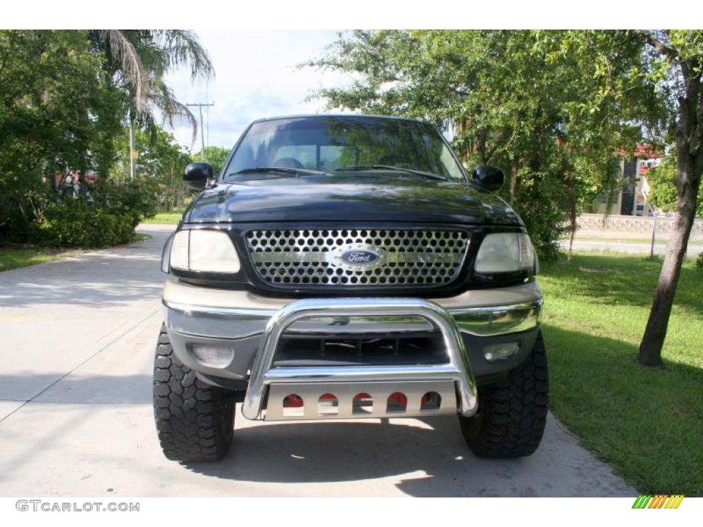 2001 F150 Lariat SuperCrew 4x4 - Black / Medium Parchment photo #14