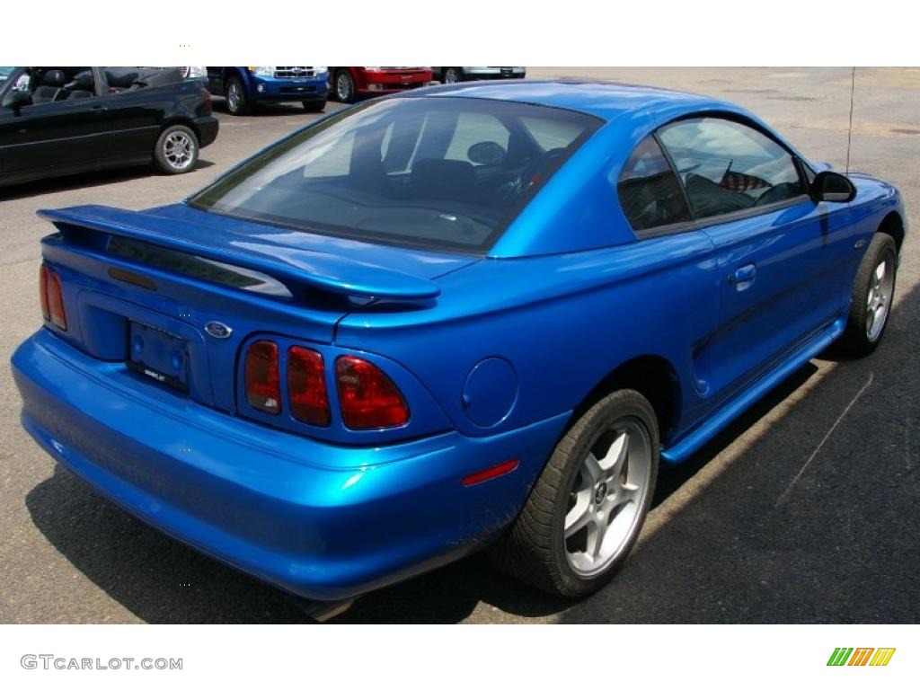 1998 Mustang GT Coupe - Bright Atlantic Blue / Black photo #12