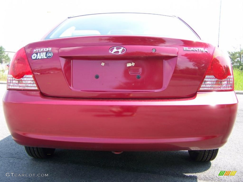 2004 Elantra GLS Sedan - Crimson Dark Red / Gray photo #5
