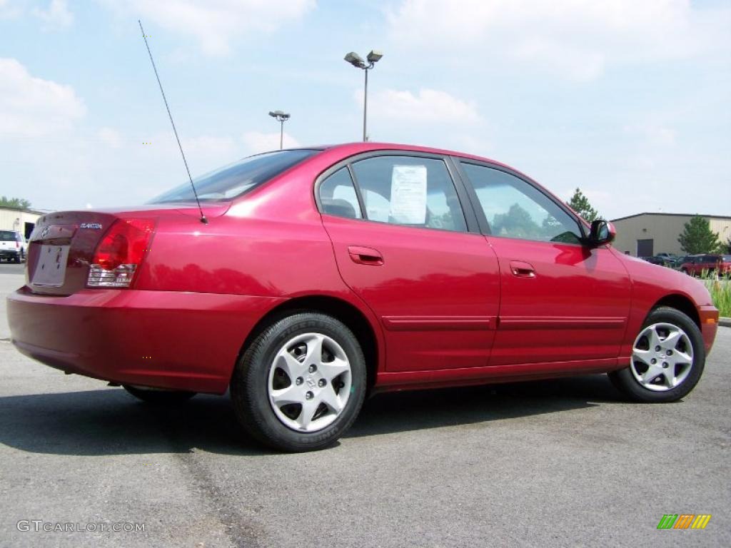 2004 Elantra GLS Sedan - Crimson Dark Red / Gray photo #6
