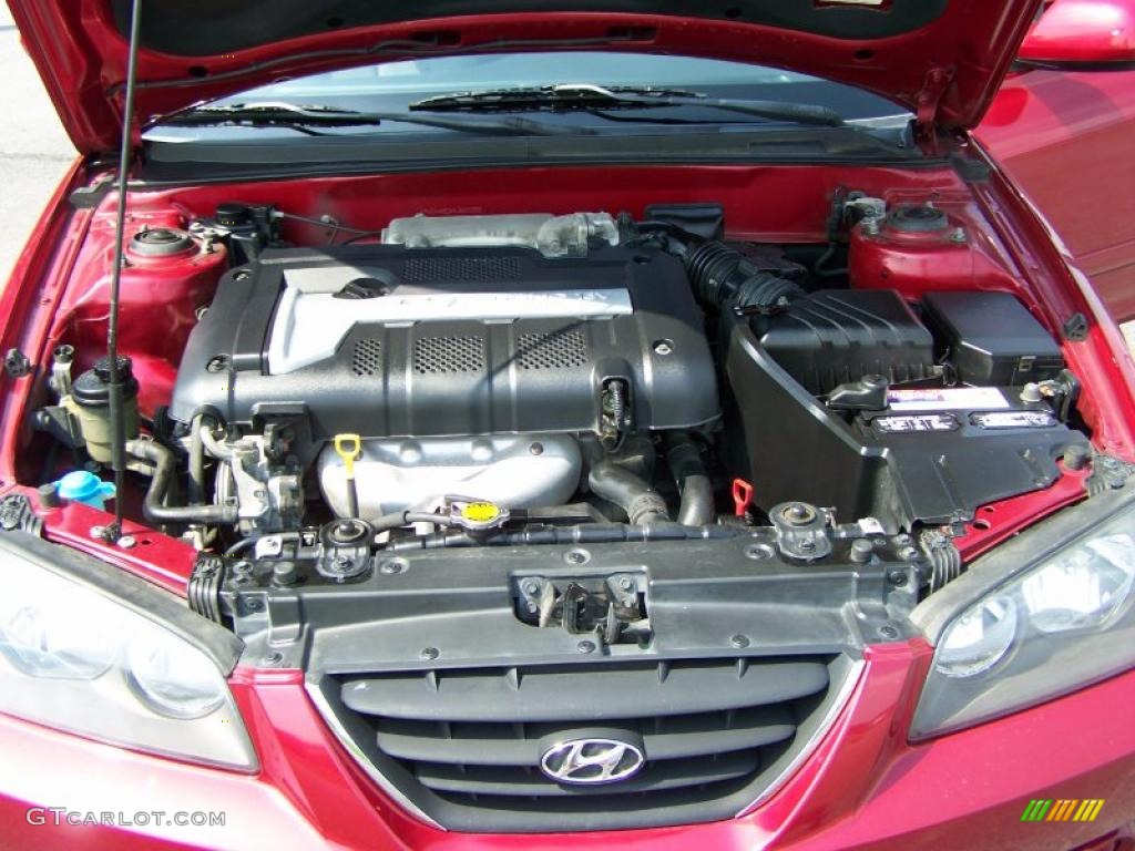 2004 Elantra GLS Sedan - Crimson Dark Red / Gray photo #14