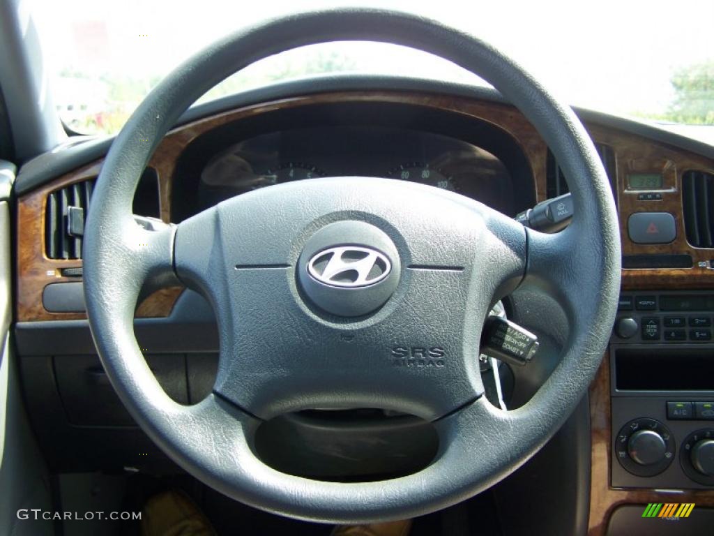 2004 Elantra GLS Sedan - Crimson Dark Red / Gray photo #16