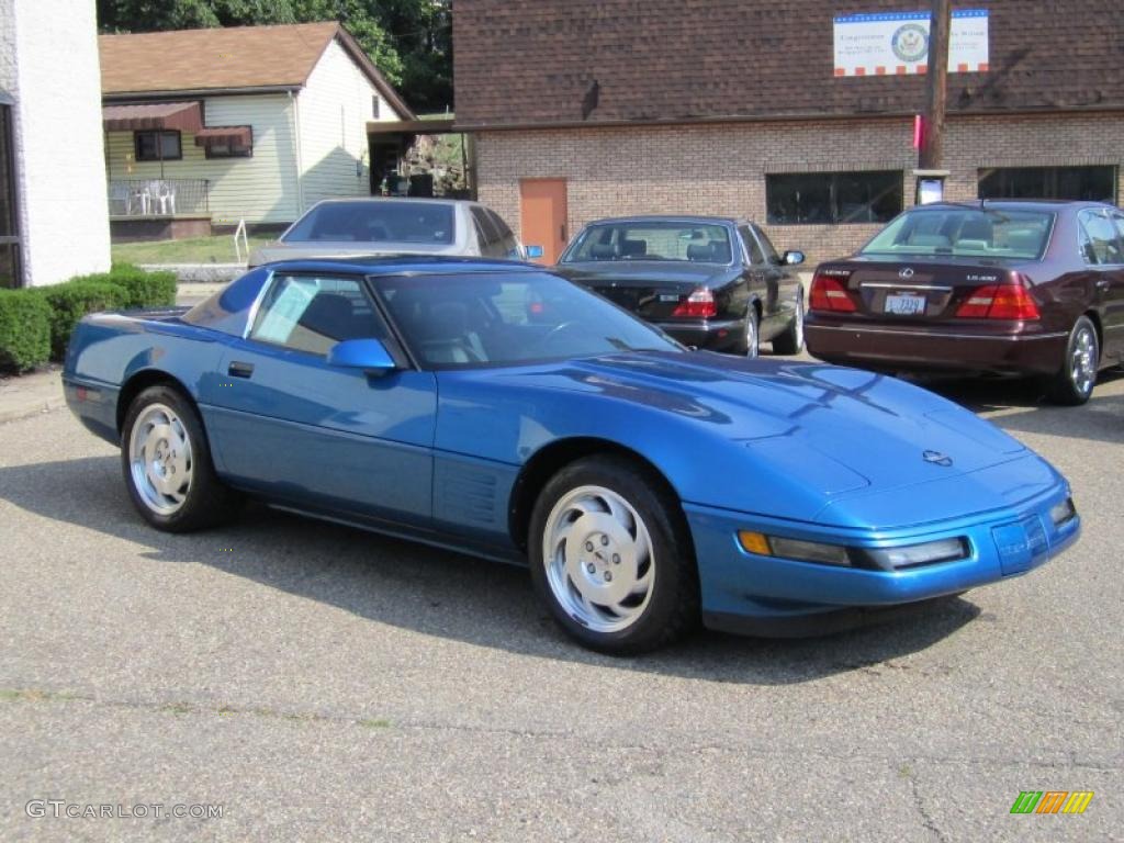 1993 Corvette Convertible - Quasar Blue Metallic / Black photo #4