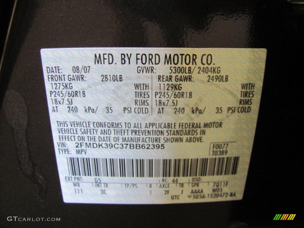 2007 Edge SEL Plus - Carbon Metallic / Camel photo #28