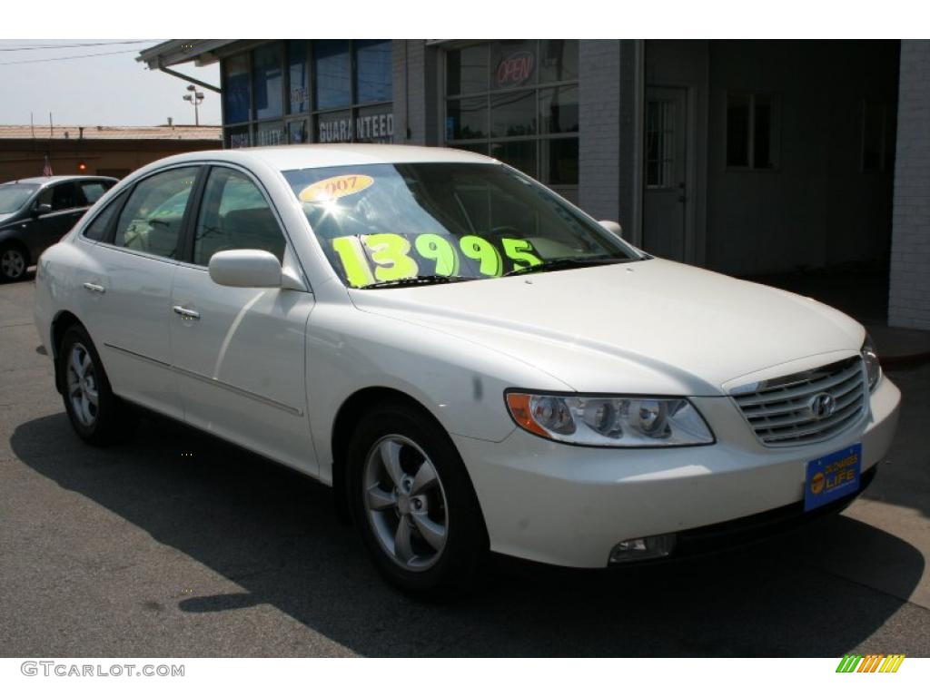 2007 Azera GLS - Powder White Pearl / Beige photo #1