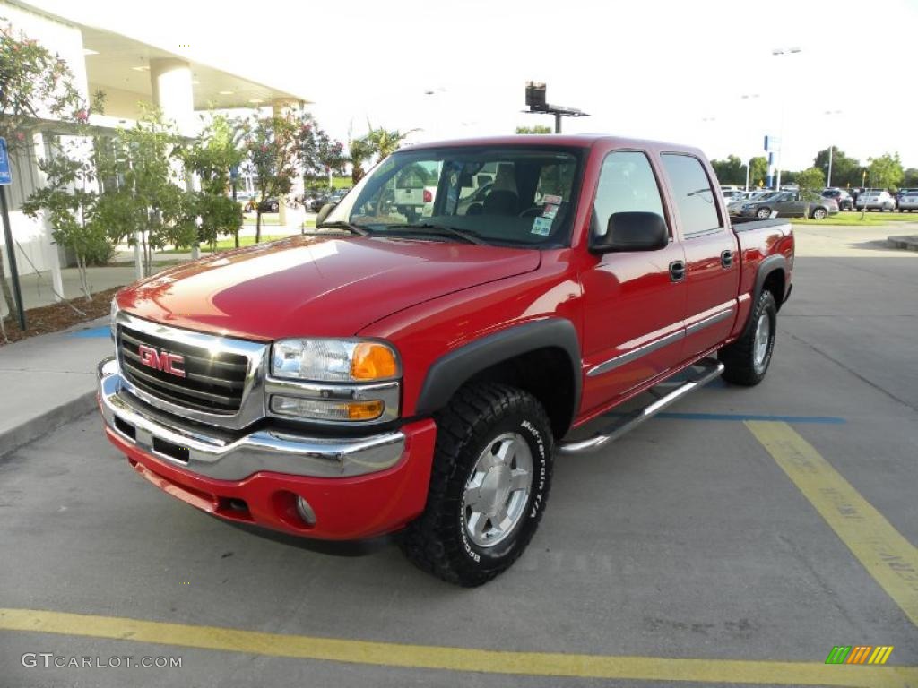 2006 Sierra 1500 Z71 Crew Cab 4x4 - Fire Red / Dark Pewter photo #3