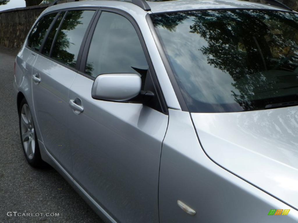 2008 5 Series 535xi Sports Wagon - Titanium Silver Metallic / Grey photo #16
