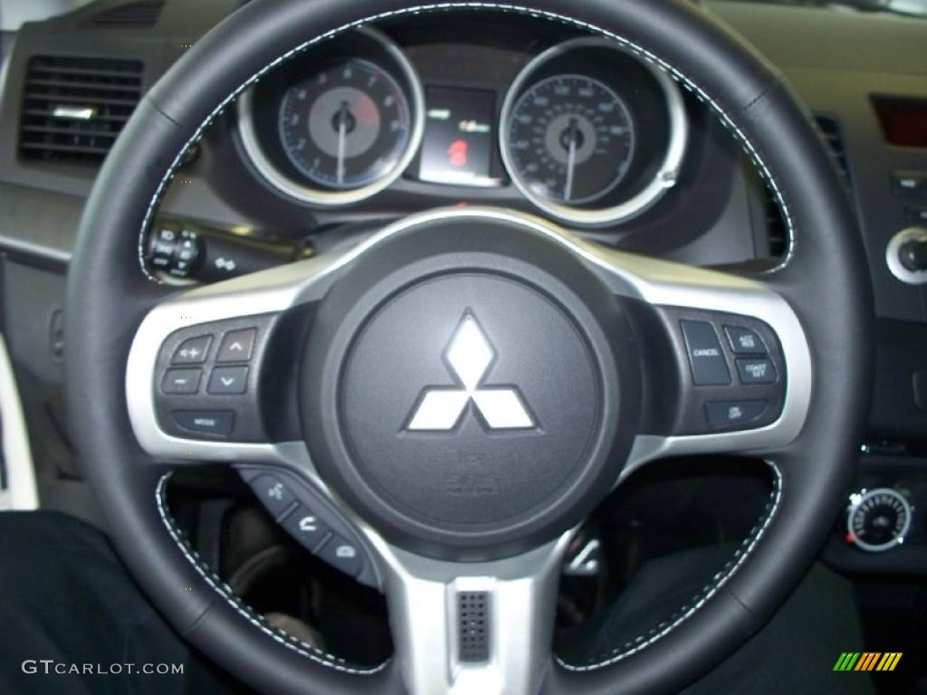 2010 Lancer Evolution GSR - Wicked White / Black Sport Fabric photo #8