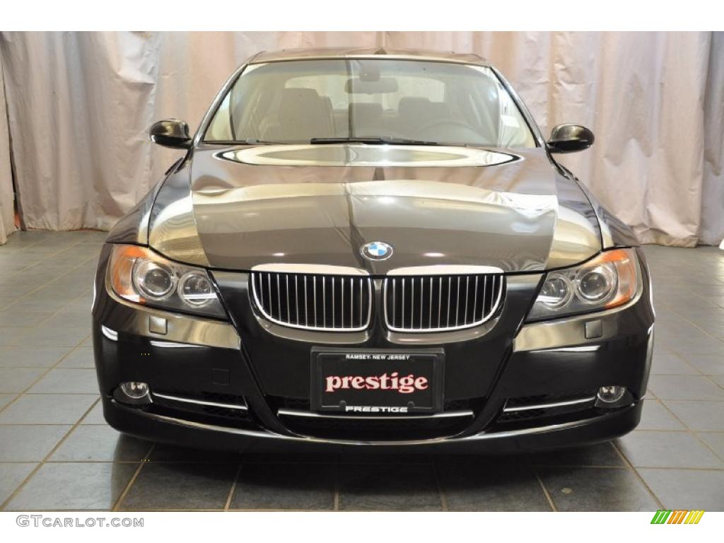 2007 3 Series 335xi Sedan - Jet Black / Terra/Black Dakota Leather photo #6
