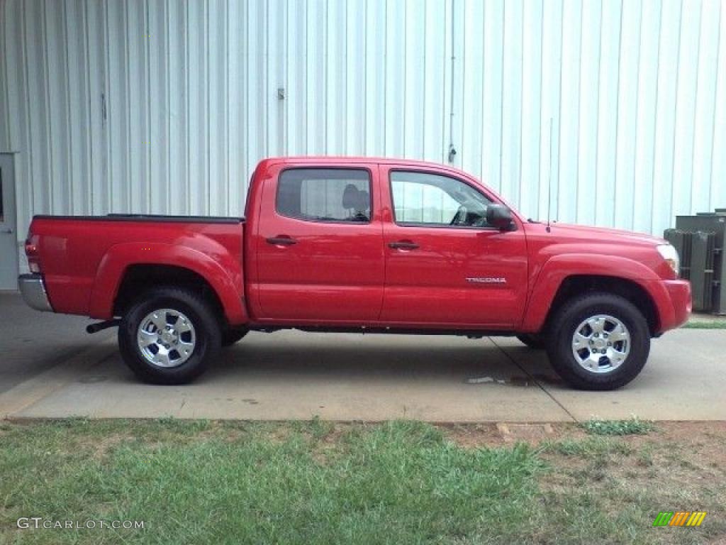 2007 Tacoma V6 SR5 PreRunner Double Cab - Radiant Red / Taupe photo #17