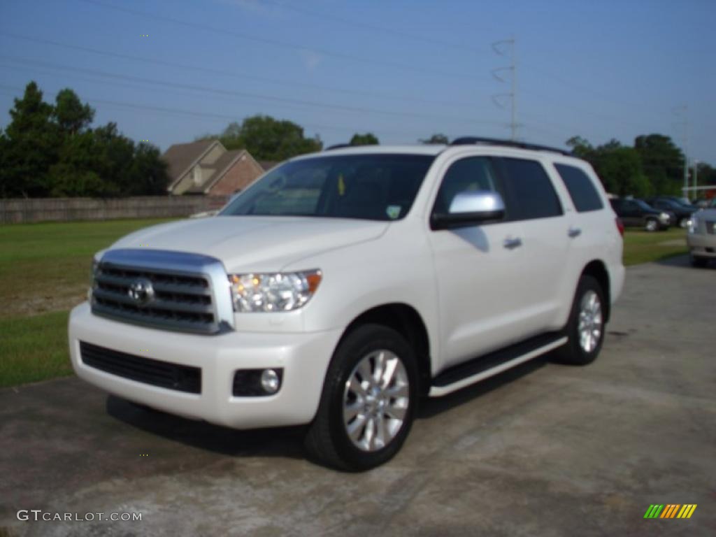 2008 Sequoia Platinum - Super White / Sand Beige photo #2