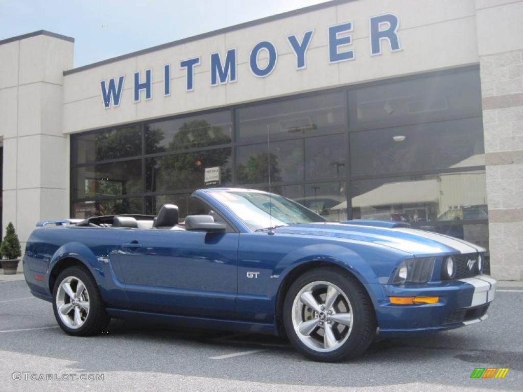 2008 Mustang GT Premium Convertible - Vista Blue Metallic / Dark Charcoal photo #1