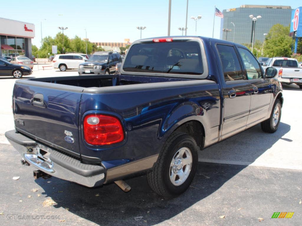 2002 F150 XLT SuperCrew - True Blue Metallic / Medium Parchment photo #5