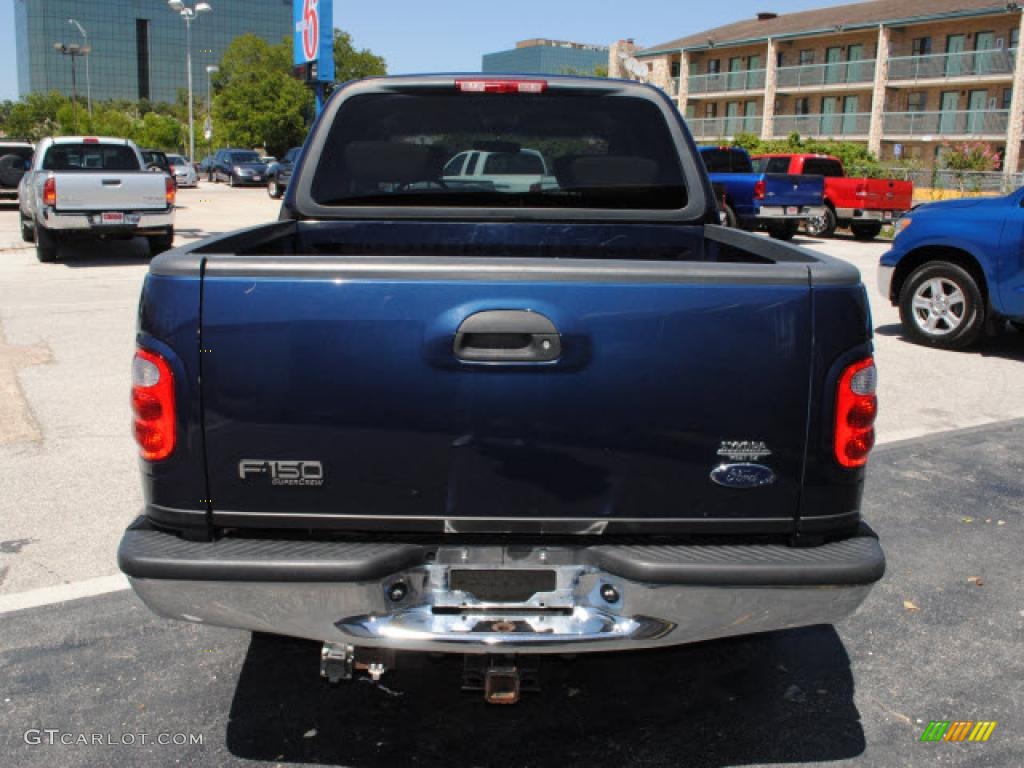 2002 F150 XLT SuperCrew - True Blue Metallic / Medium Parchment photo #6