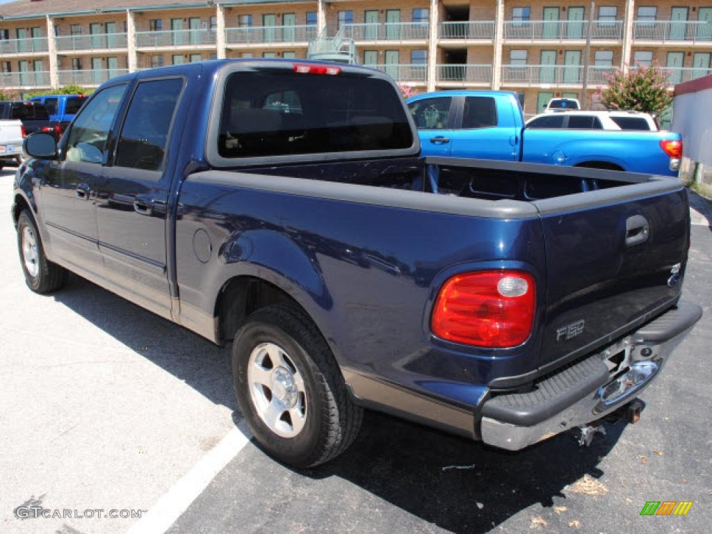 2002 F150 XLT SuperCrew - True Blue Metallic / Medium Parchment photo #7