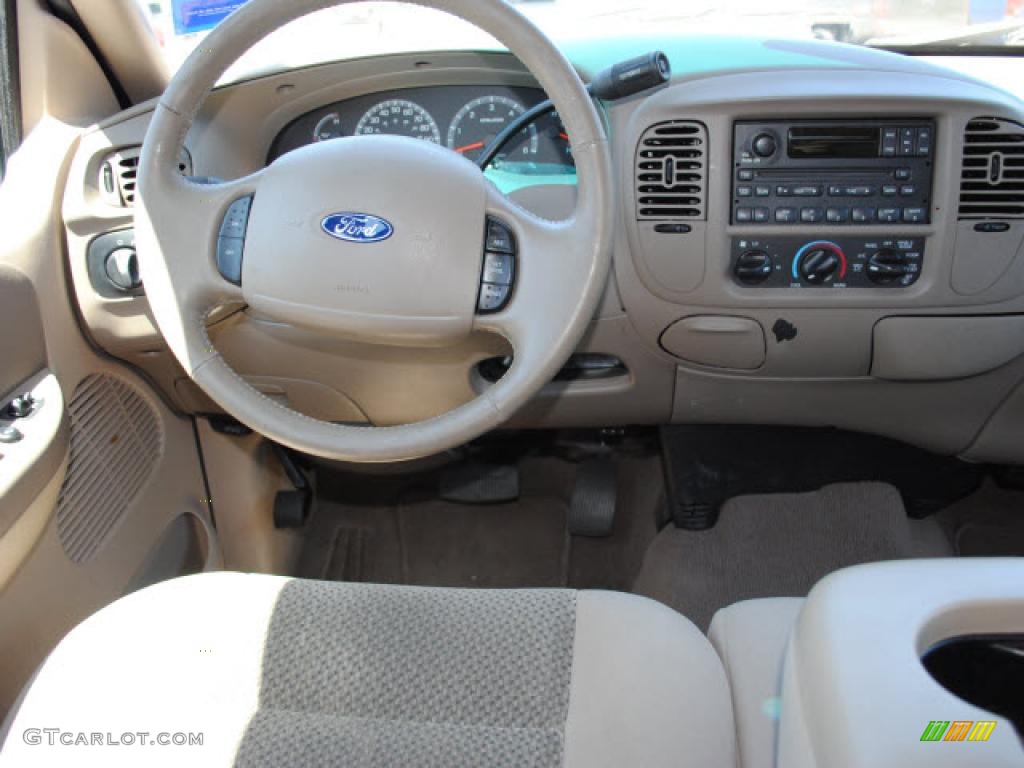 2002 F150 XLT SuperCrew - True Blue Metallic / Medium Parchment photo #14