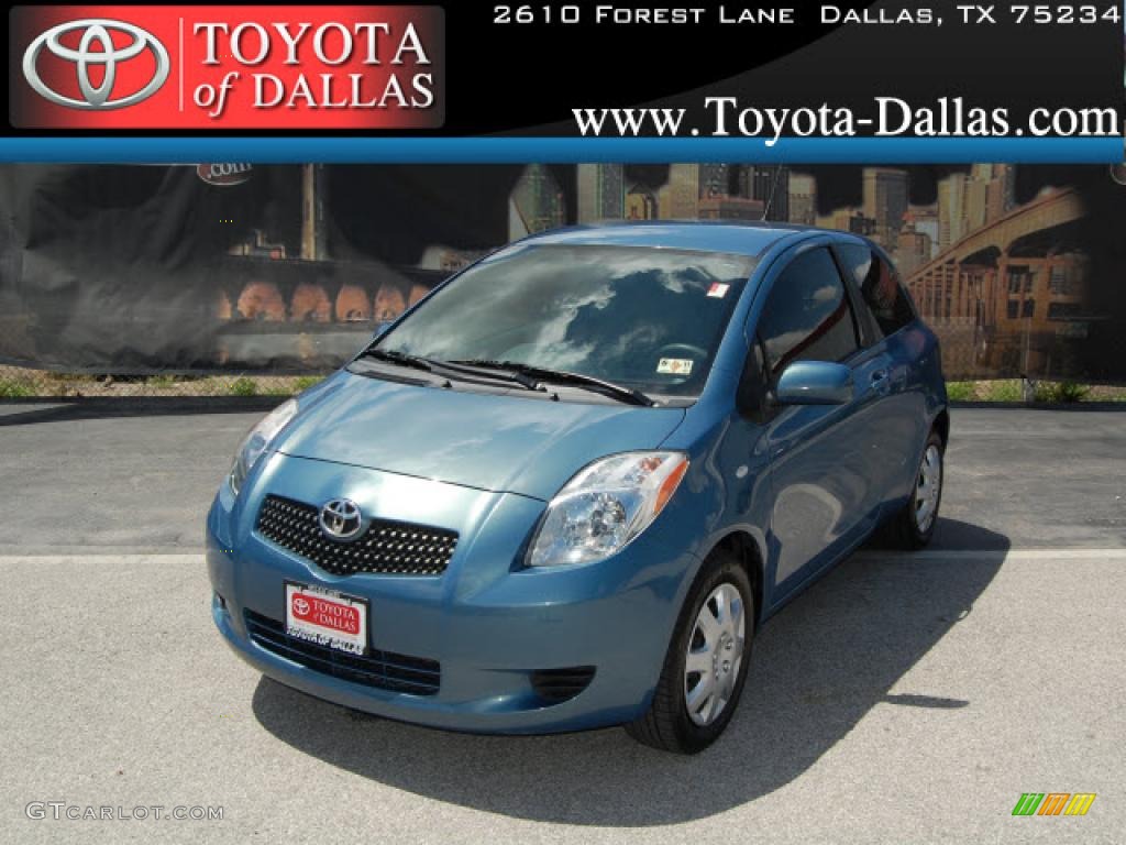 2007 Yaris 3 Door Liftback - Bayou Blue Metallic / Dark Charcoal photo #1