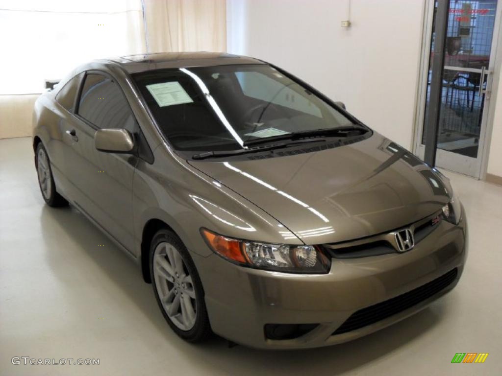 2007 Civic Si Coupe - Galaxy Gray Metallic / Black photo #5