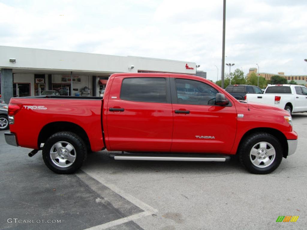 2007 Tundra SR5 CrewMax - Radiant Red / Beige photo #4