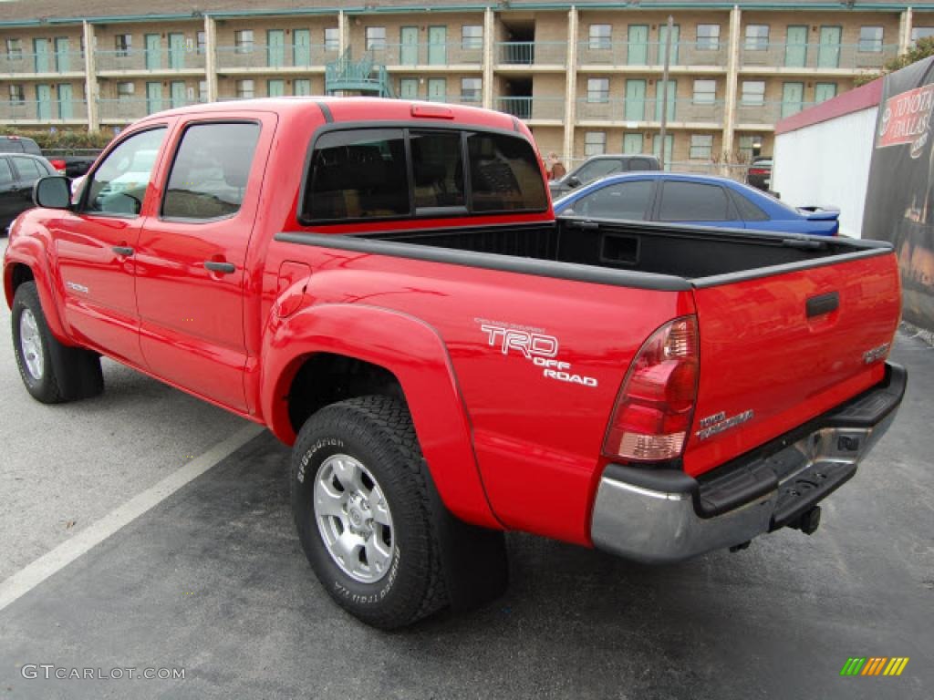 2007 Tacoma V6 PreRunner TRD Double Cab - Impulse Red Pearl / Graphite Gray photo #6