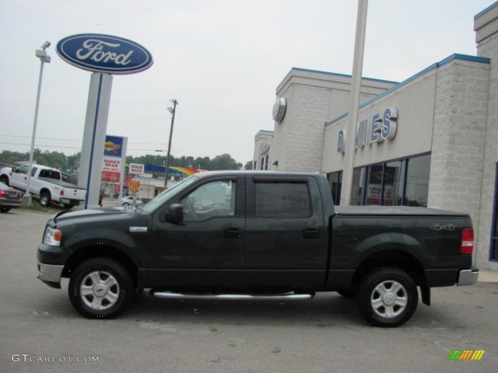 2004 F150 XLT SuperCrew 4x4 - Aspen Green Metallic / Tan photo #2