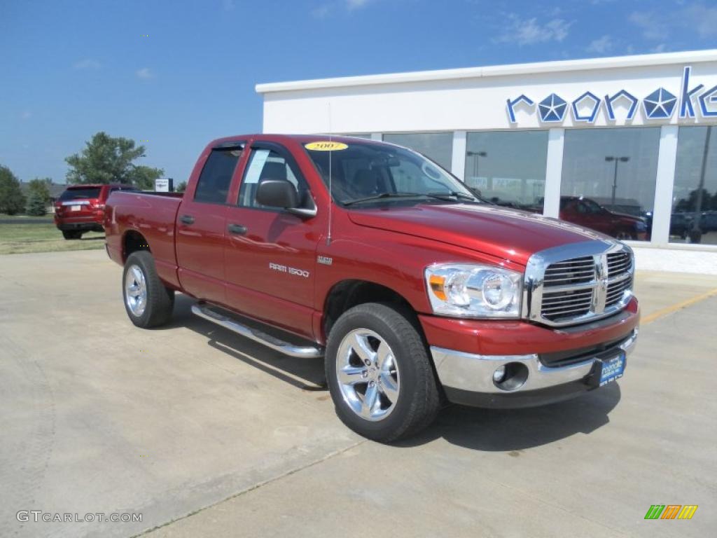 2007 Ram 1500 Big Horn Edition Quad Cab 4x4 - Inferno Red Crystal Pearl / Medium Slate Gray photo #26