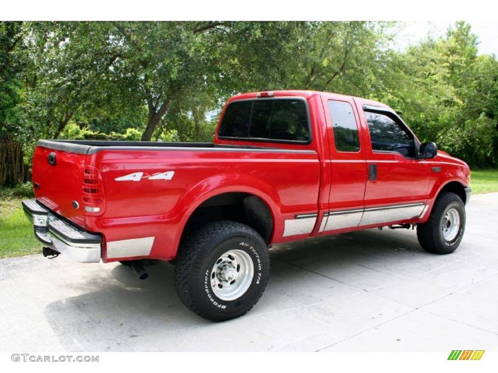 1999 F250 Super Duty Lariat Extended Cab 4x4 - Red / Medium Graphite photo #10