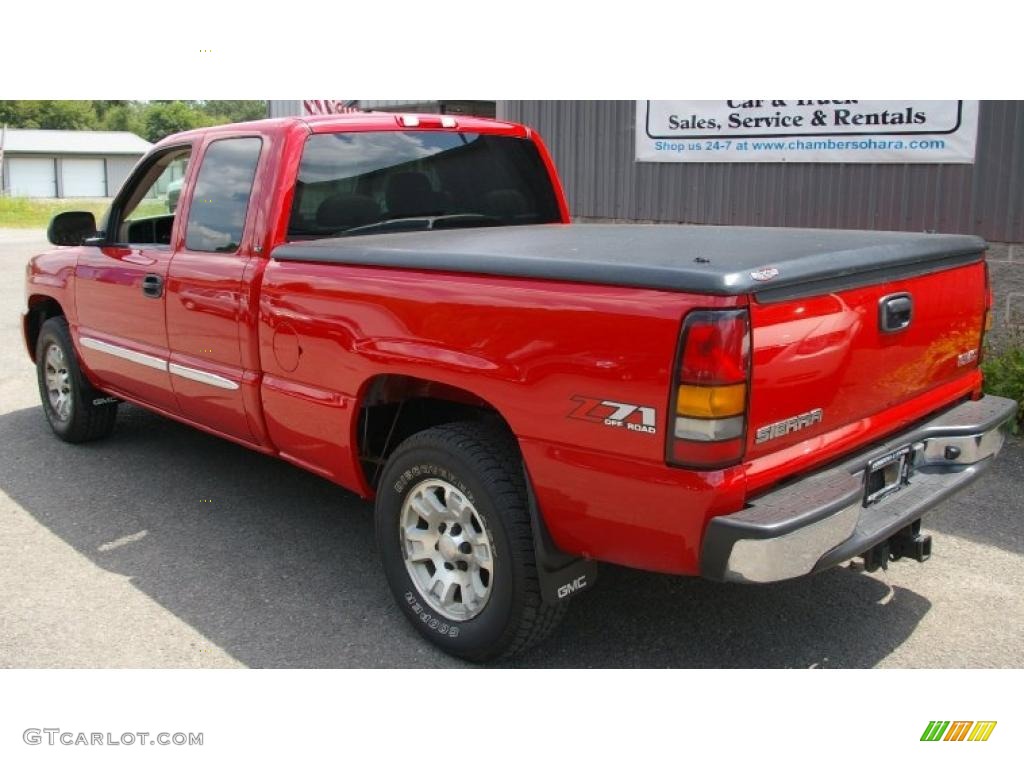 2005 Sierra 1500 SLT Extended Cab 4x4 - Fire Red / Neutral photo #9