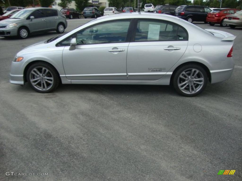 2007 Civic Si Sedan - Alabaster Silver Metallic / Black photo #2