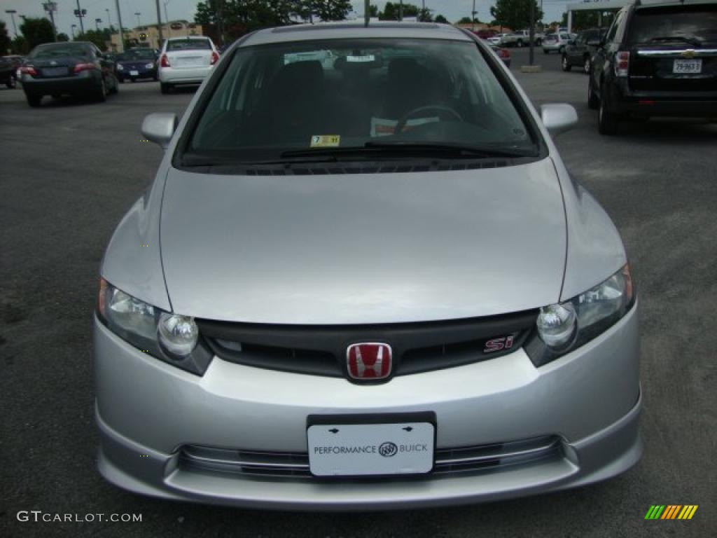 2007 Civic Si Sedan - Alabaster Silver Metallic / Black photo #8