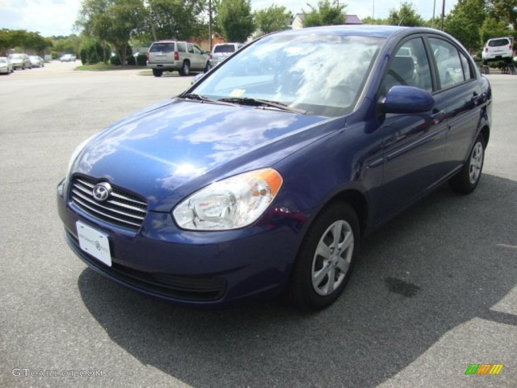 2009 Accent GLS 4 Door - Dark Sapphire Blue / Gray photo #1