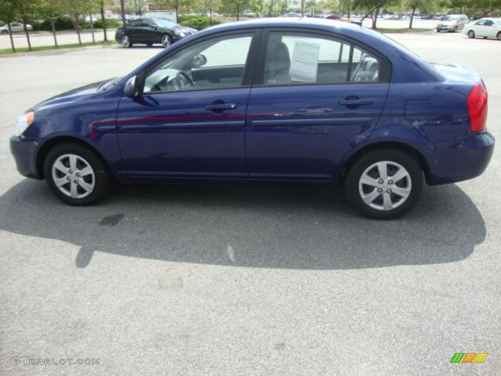 2009 Accent GLS 4 Door - Dark Sapphire Blue / Gray photo #2