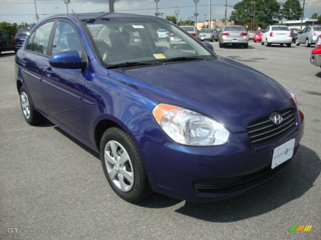 2009 Accent GLS 4 Door - Dark Sapphire Blue / Gray photo #7