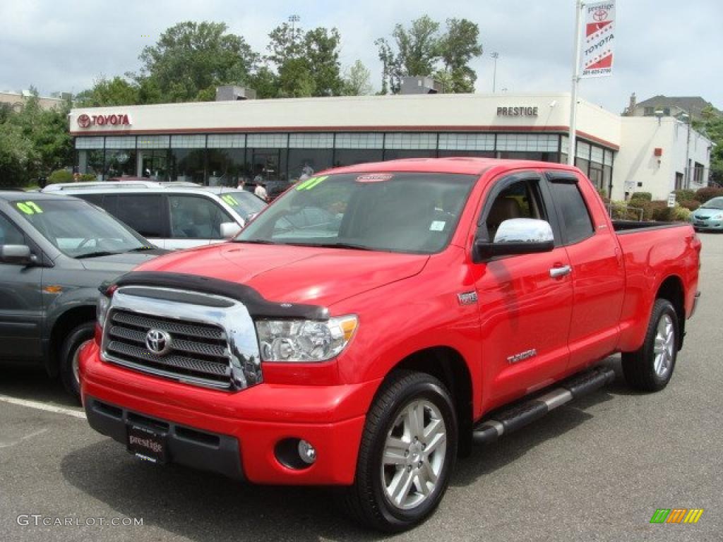 2007 Tundra Limited Double Cab 4x4 - Radiant Red / Beige photo #1