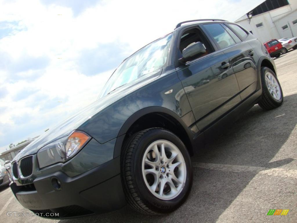 2004 X3 2.5i - Highland Green Metallic / Terracotta photo #1