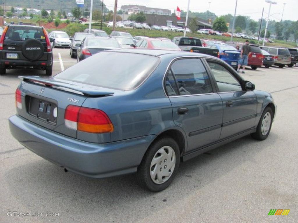 1997 Civic LX Sedan - Cyclone Blue Metallic / Gray photo #6