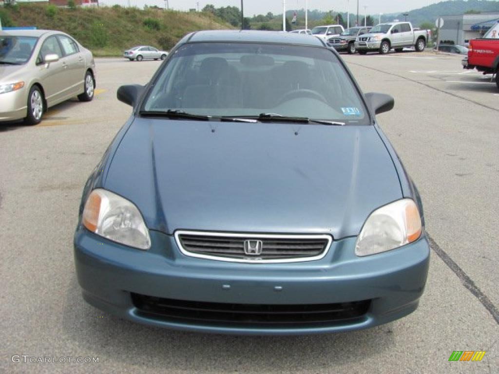 1997 Civic LX Sedan - Cyclone Blue Metallic / Gray photo #10