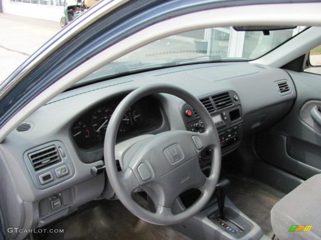 1997 Civic LX Sedan - Cyclone Blue Metallic / Gray photo #13