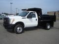 2011 Oxford White Ford F350 Super Duty XL Regular Cab 4x4 Chassis Dump Truck  photo #1