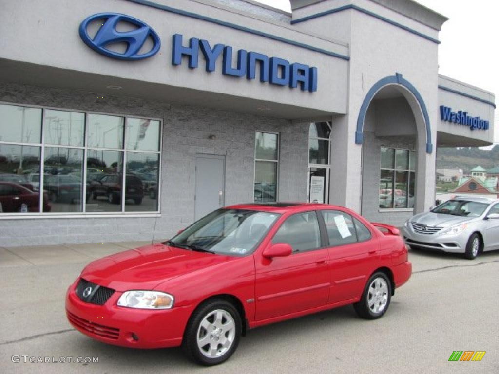 2006 Sentra 1.8 S Special Edition - Code Red / Charcoal photo #1