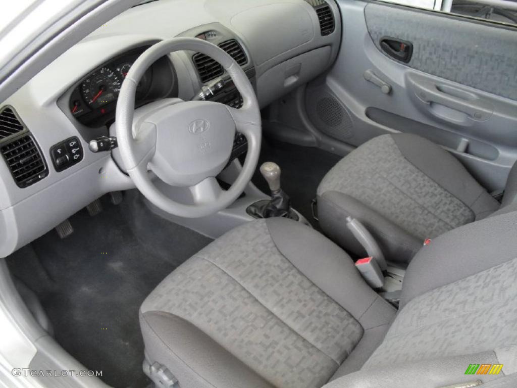 2005 Accent GLS Coupe - Silver Mist / Gray photo #13