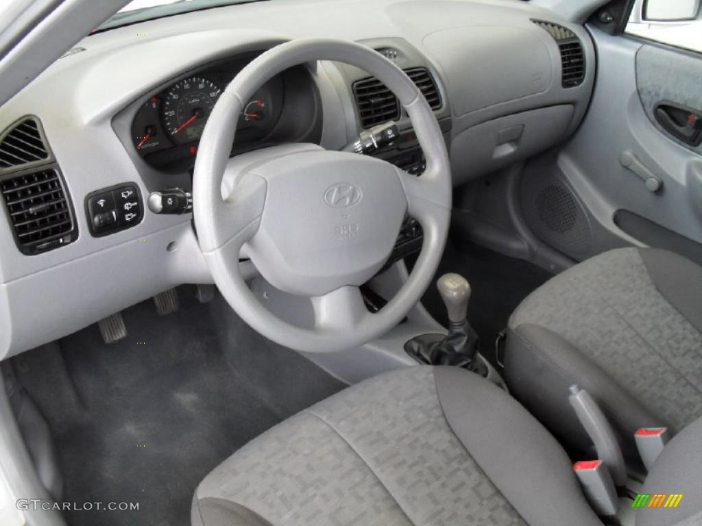 2005 Accent GLS Coupe - Silver Mist / Gray photo #21