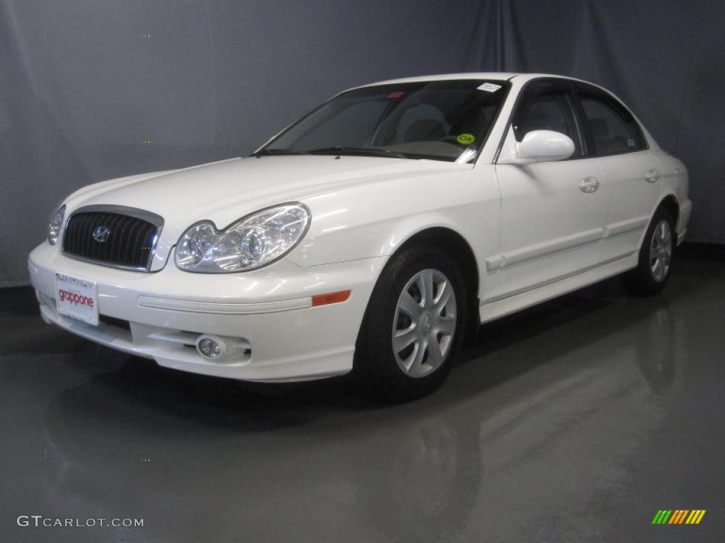 2005 Sonata GL - Powder White Pearl / Beige photo #1