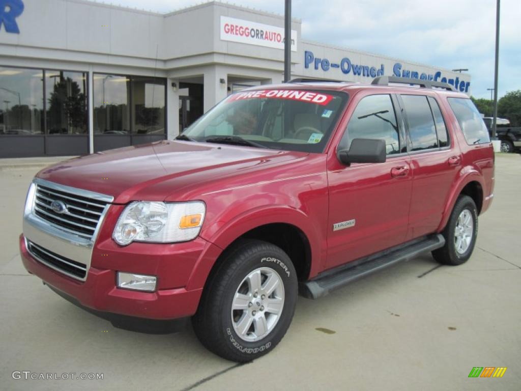 2008 Explorer XLT 4x4 - Redfire Metallic / Camel photo #1