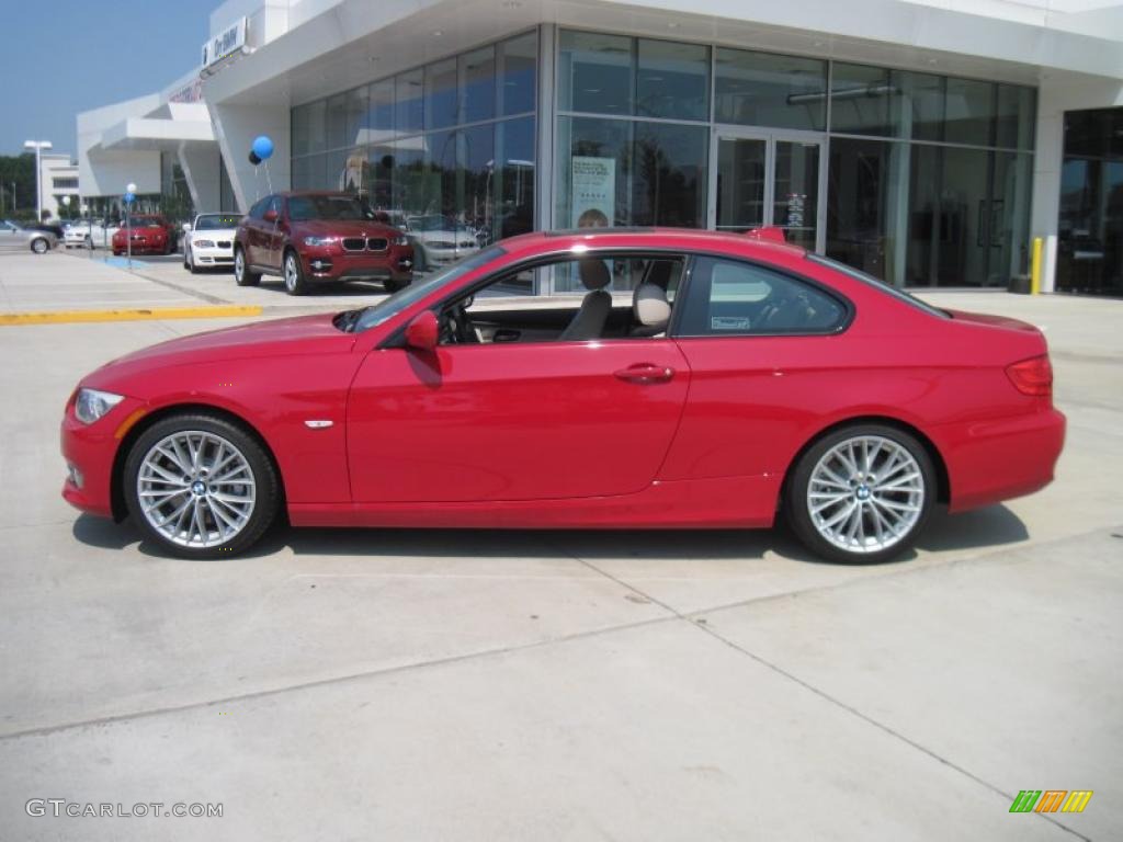 2011 3 Series 335i Coupe - Crimson Red / Oyster/Black Dakota Leather photo #3