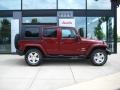 2010 Red Rock Crystal Pearl Jeep Wrangler Unlimited Sahara 4x4  photo #7